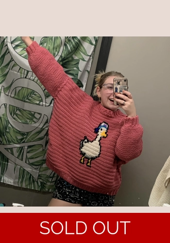 Pink Skater Goose Crewneck (Fits size S-L